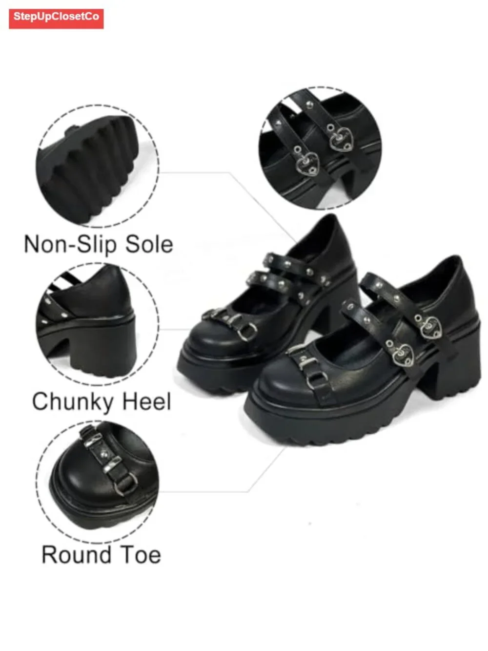 Lolita Platform Mary Jane Heels Kawaii Bow Lace Pearl Pumps